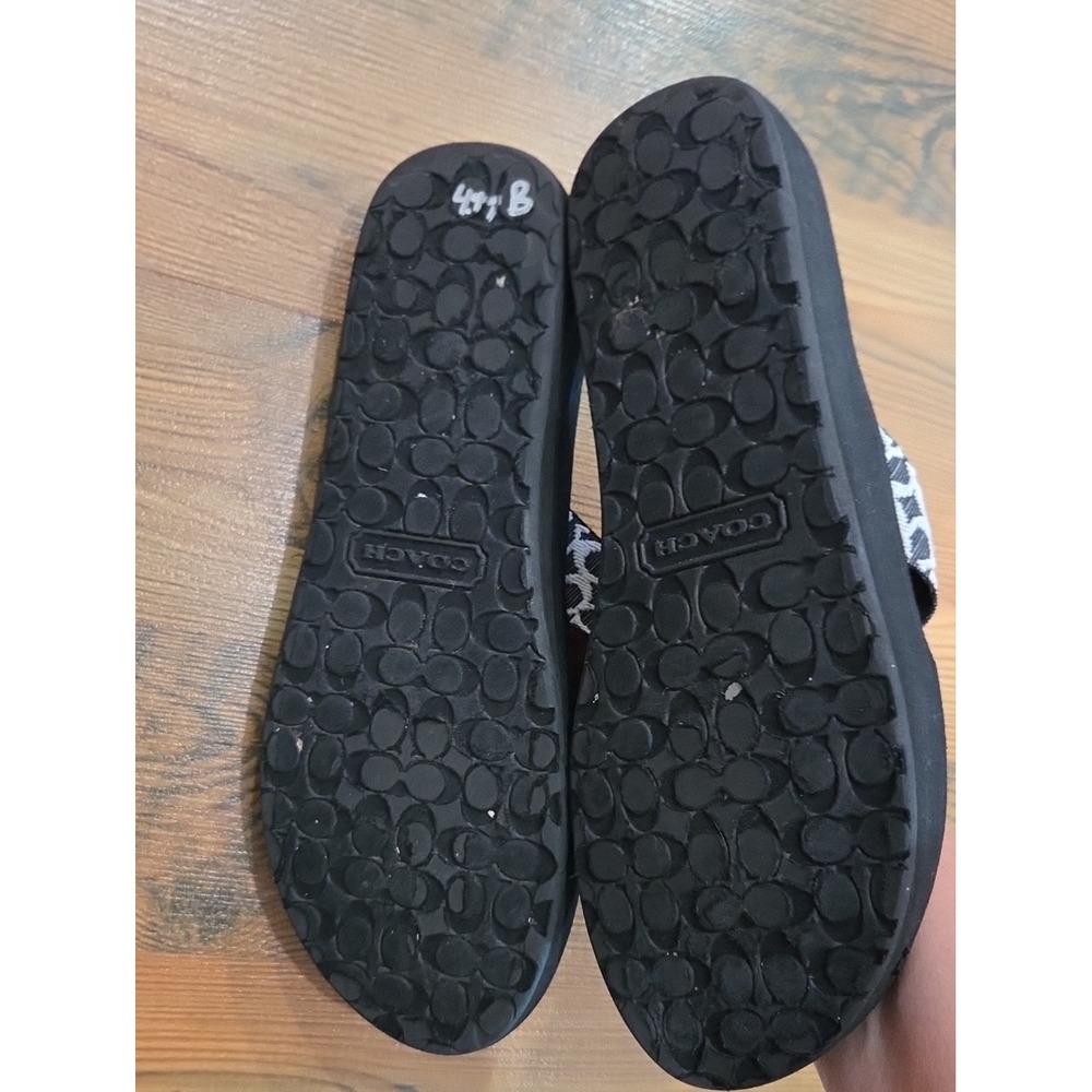 Coach Jessalyn Surf Fiji Signature Logo Wedge Flip Flop Thong Sandals 7 Black - Picture 5 of 7